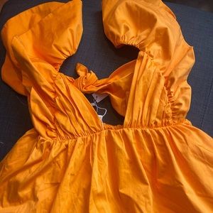 FOR LOVE AND LEMONS CLEMENTINE ORANGE DRESS SIZE S